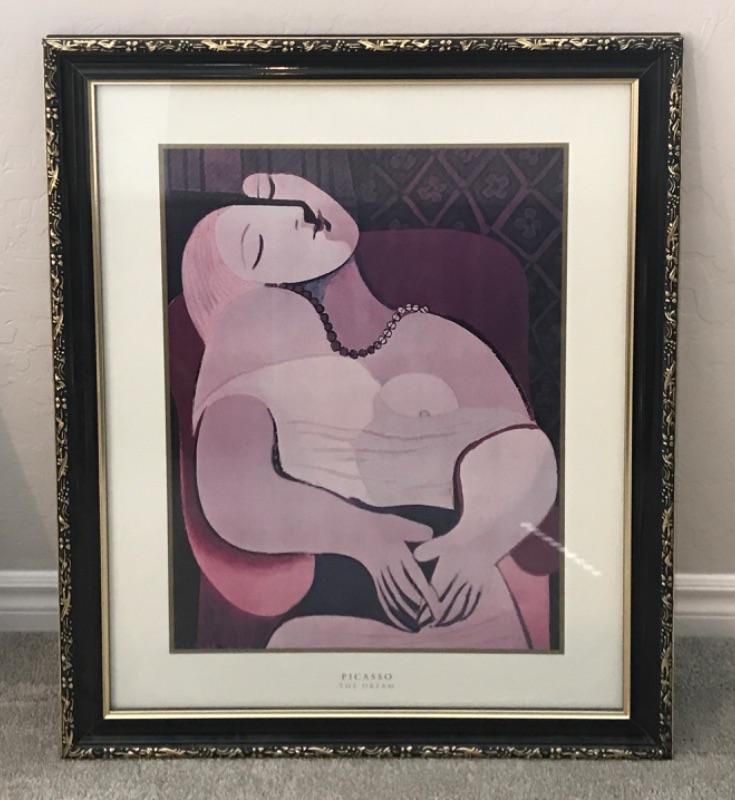 Photo 1 of PICASSO FRAMED PRINT  “THE DREAM “ 24x36 
