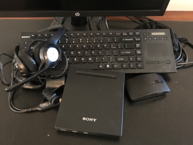 Photo 2 of SONY WIRELESS KEYBOARD AND MOUSE , LOGITECH HEADPHONES AND HP MONITOR