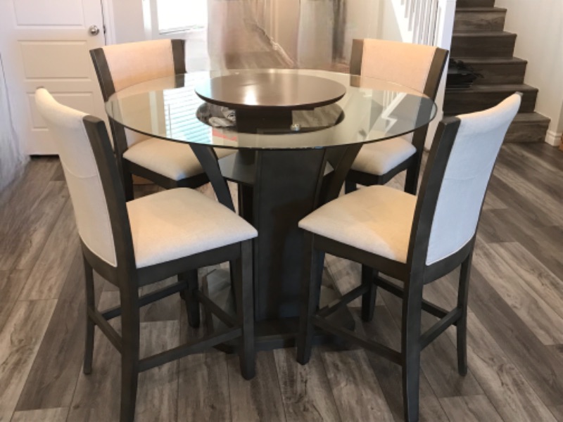 Photo 1 of MANHATTAN III COUNTER HEIGHT DINING SET W/ CHAIRS AND LAZY SUZAN