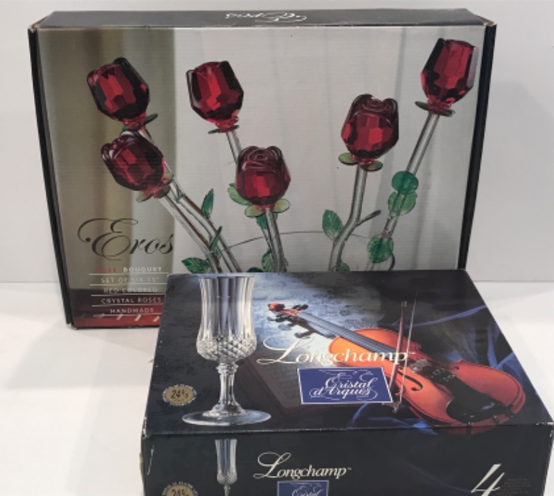 Photo 1 of CRYSTAL WINE GLASSES AND ROSES 