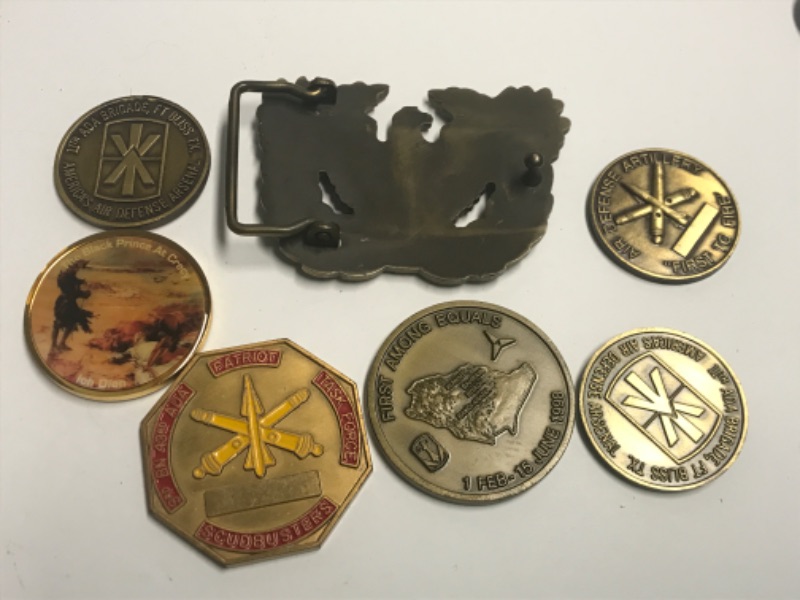 Photo 2 of MILITARY CHALLENGE COINS/ TOKENS & BELT BUCKLE