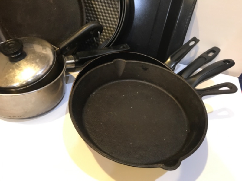 Photo 3 of CAST IRON SKILLET, POTS &PANS