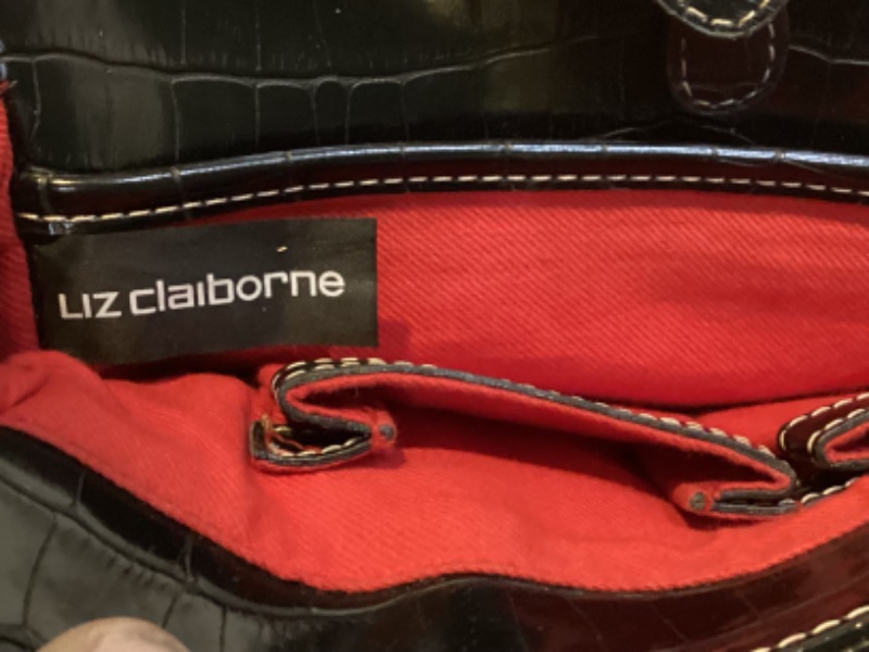 Photo 1 of LIZ CLAIBORNE WOMENS PURSE WITH RED INTERIOR  FAUX CROC CROSSBODY
