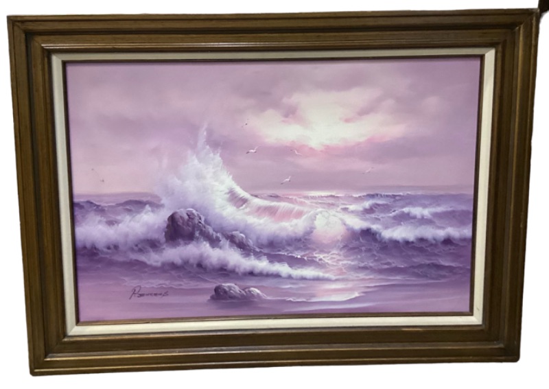 Photo 1 of FRAMED PAINTING OF THE OCEAN SIGNED BY P. JENKENS 43.5”x 31.5”