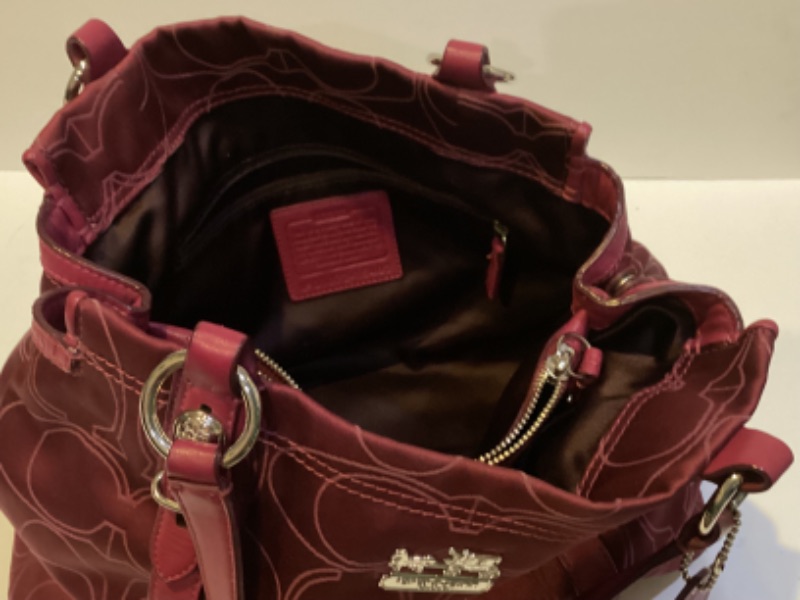 Photo 4 of AUTHENTIC COACH DARK WINE HANDBAG-LIKE NEW