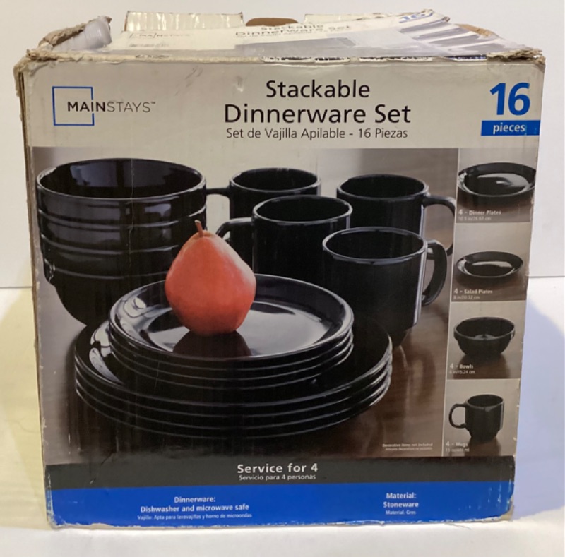 Photo 1 of MAINSTAYS STACKABLE DINNER WARE SET