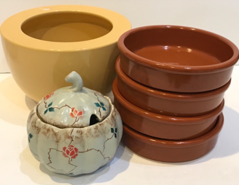 Photo 1 of DITMAN URBACH FIGURAL PUMPKIN BOWL & TERRACOTTA TAPAS DISHES AND MORE