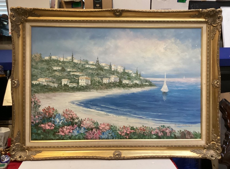 Photo 1 of MCM OIL PAINTING ON CANVAS SIGNED BY L. DOMINGO 48”x 40”