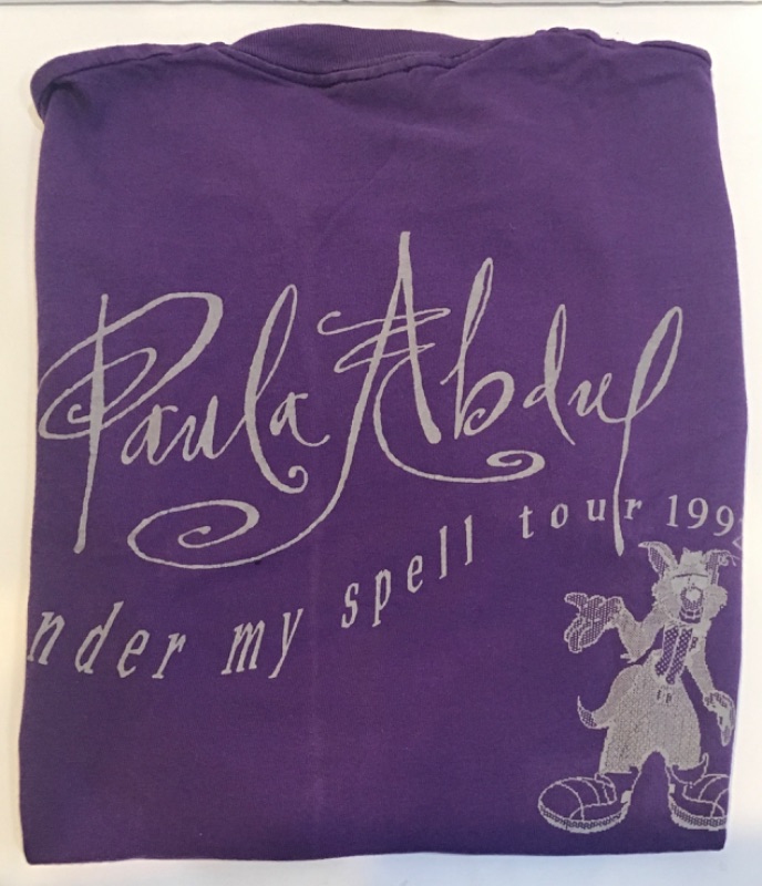 Photo 1 of LIMITED- PAULA ABDUL UNDER MY SPELL TOUR 1992 -UPSTAGING INC CREW ONLY T-SHIRT SIZE XL