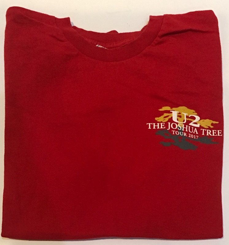 Photo 1 of U2 THE JOSHUA TREE TOUR 2017 LIMITED LOCAL CREW RED STEEL T-SHIRT SIZE XL