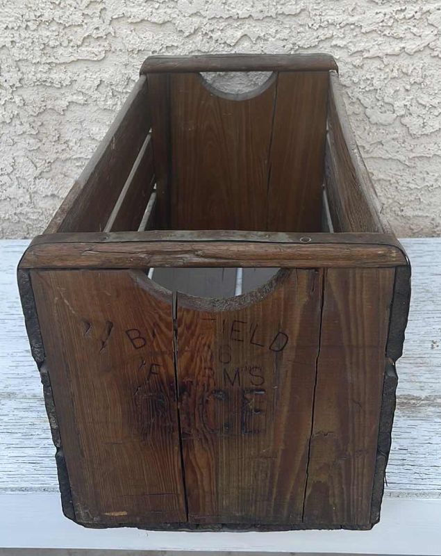 Photo 4 of ANTIQUE BARFIELD FARMS RICE BOX  24”x12”x12"