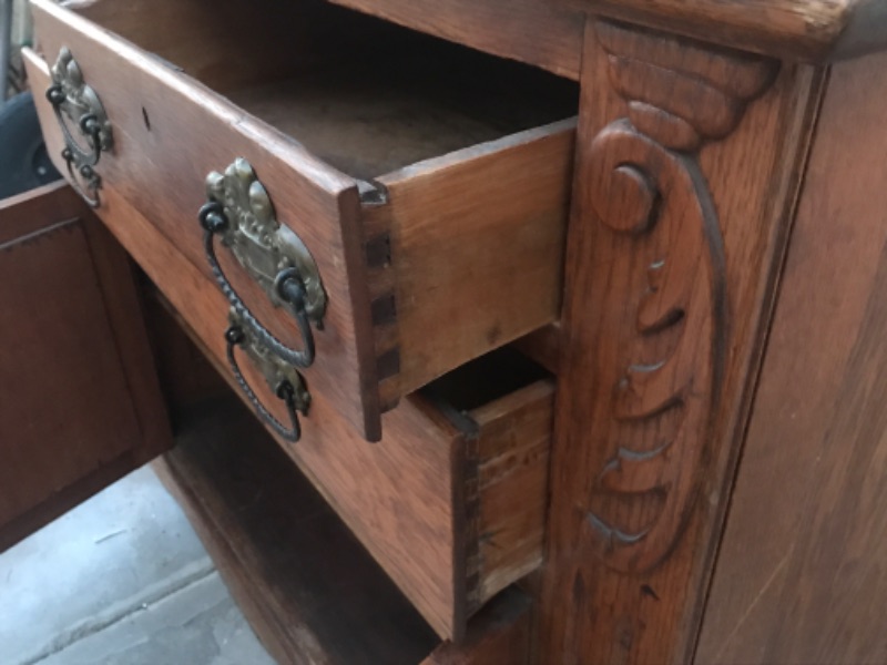 Photo 4 of EARLY 19TH CENTURY RUSTIC SIDE BOARD CABINET 42”x 19”x 35”