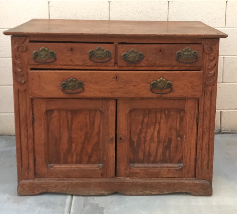 Photo 1 of EARLY 19TH CENTURY RUSTIC SIDE BOARD CABINET 42”x 19”x 35”