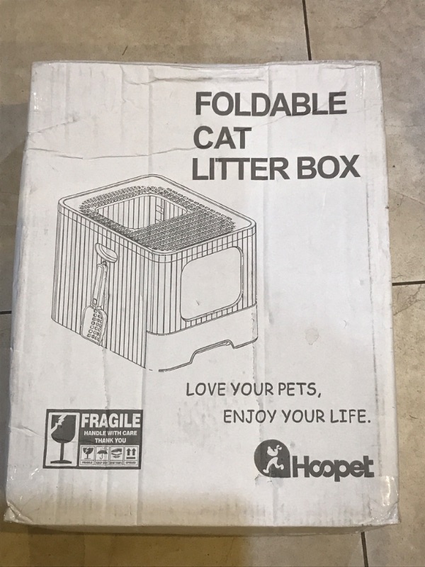 Photo 3 of HOOPCAT FOLDABLE INDOOR ENCLOSED LARGE CAT LITTER BOX 19”x 16”x 17”