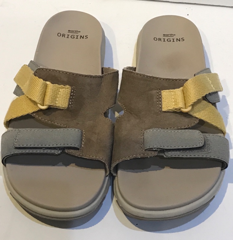 Photo 2 of EARTHLY ORIGINS SUEDE SPORT SLIDE SANDALS VARA CREAM SIZE 8