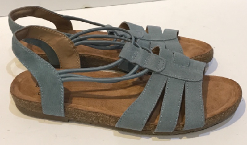 Photo 2 of EARTH ORIGINS LEATHER SLING-BACK SANDALS LANEY MOROCCAN BLUE SIZE 8.5”