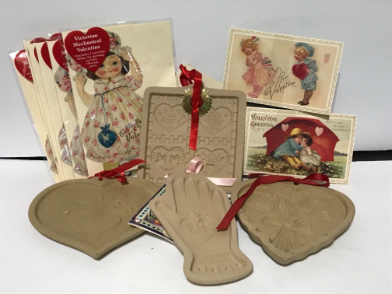 Photo 1 of BROWN BAG COOKIE ART STONEWARE MOLDS VALENTINE’s DAY THEMED