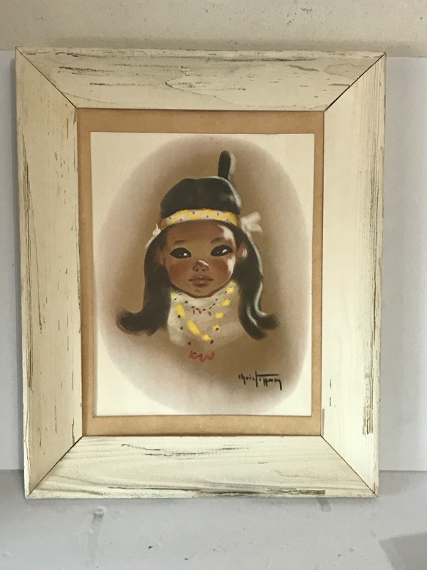 Photo 1 of FRAMED OIL ON CANVAS NATIVE AMERICAN CHILD SIGNED BY ARTIST 17”x 20”