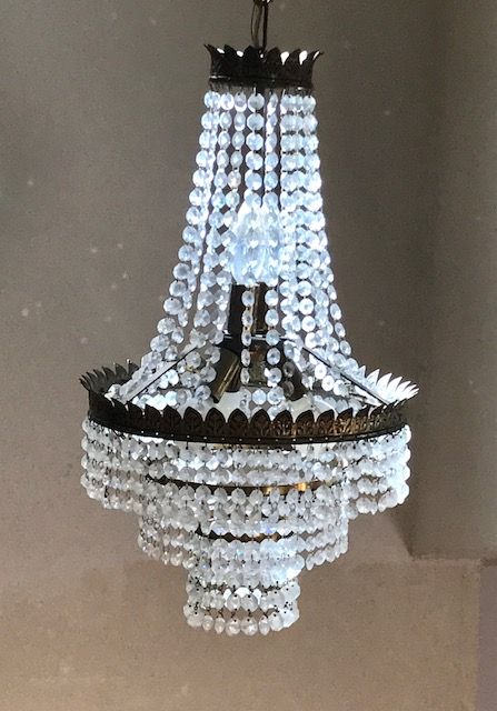 Photo 3 of VINTAGE ITALIAN EMPEROR STYLE CRYSTAL CHANDELIER