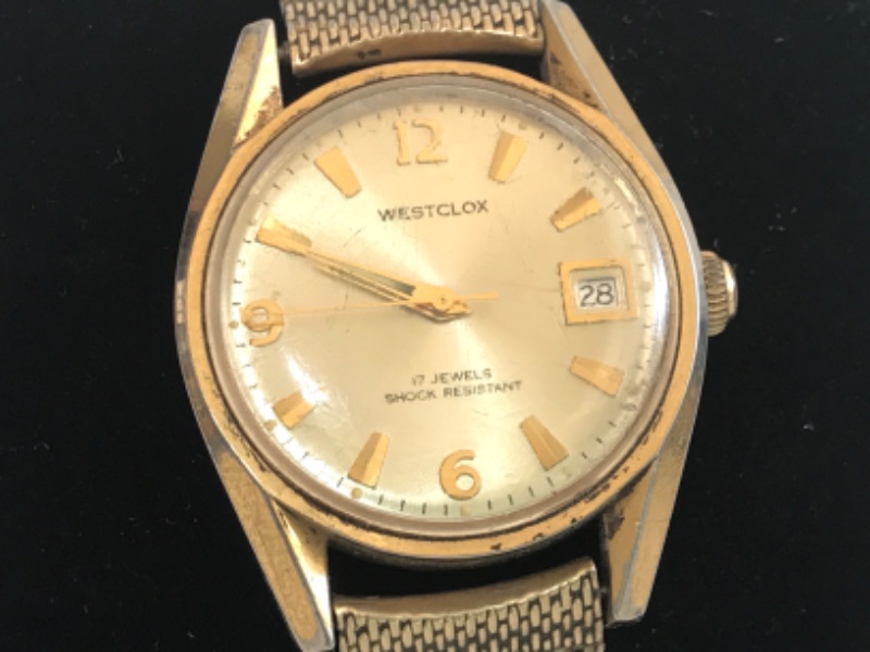 Photo 3 of VINTAGE WESTCLOX 17 JEWELS MENS MECHANICAL WIST WATCH