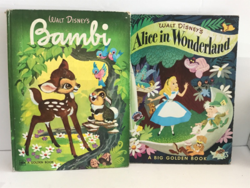 Photo 1 of VINTAGE WALT DISNEYS BAMBI & ALICE IN WONDERLAND CHILDREN’S BOOKS