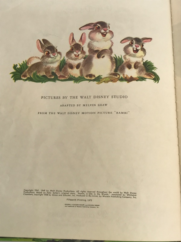 Photo 2 of VINTAGE WALT DISNEYS BAMBI & ALICE IN WONDERLAND CHILDREN’S BOOKS