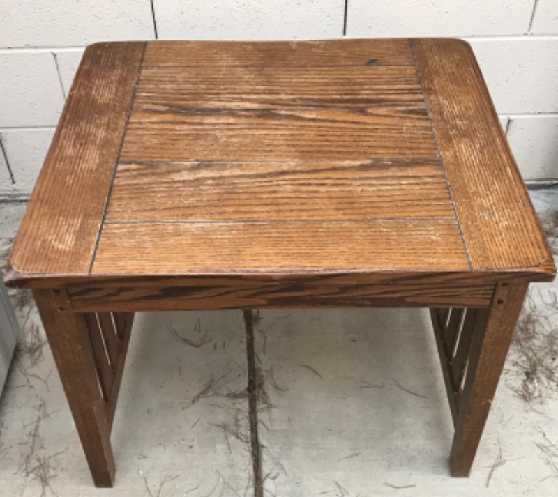 Photo 1 of SOLID WOOD SIDE TABLE 28”x24”x22”