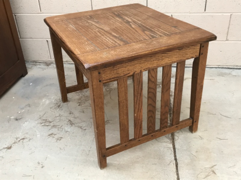 Photo 3 of SOLID WOOD SIDE TABLE 28”x24”x22”