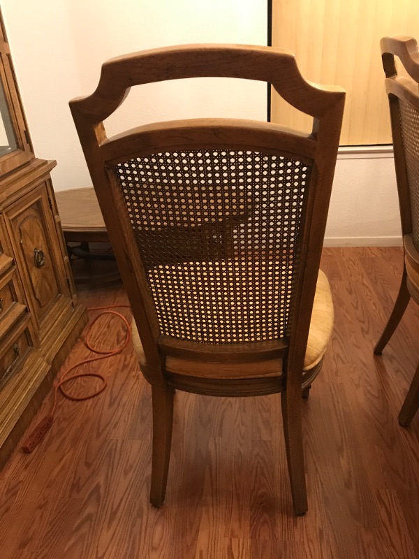 Photo 5 of TRADITIONAL ELEGANT DINING ROOM TABLE WITH EXTRA LEAF AND 6 CANE BACK CHAIRS THIS IS IN MINT CONDITION 