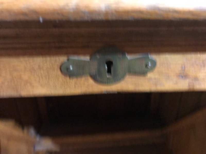 Photo 3 of ANTIQUE WOODEN SEWING DESK w/ KEY
