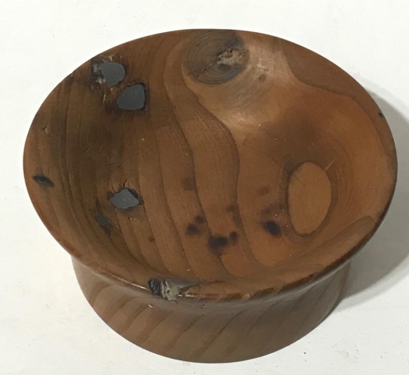 Photo 1 of WYCHECRAFT 9-78 RUSSIAN OLIVE TREE FULL OF BULLETS HANDCRAFTED INTO SMALL BOWL