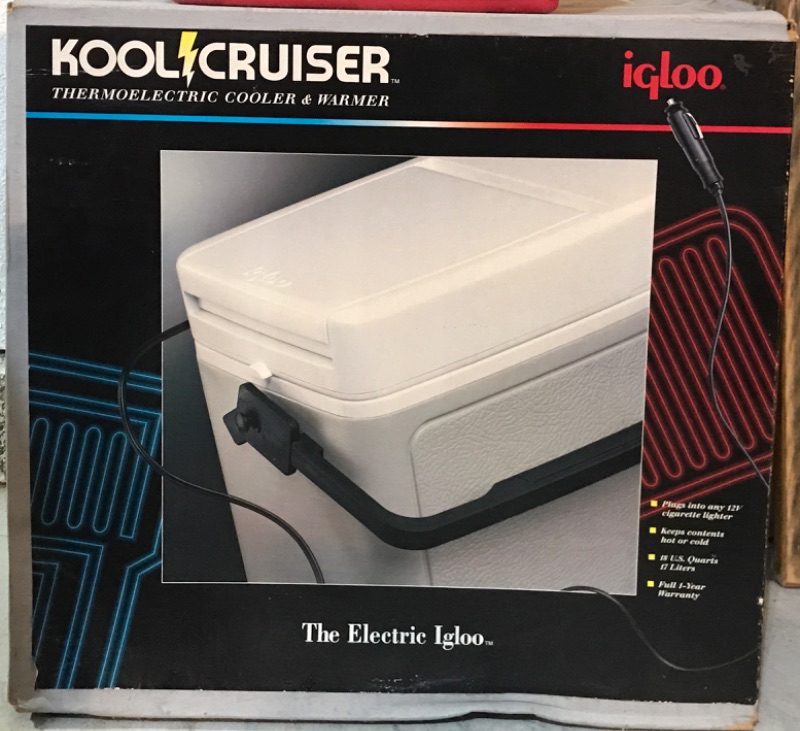 Photo 3 of IGLOO KOOL CRUISER THERMOELECTRIC COOLER & WARMER W/ ORIGINAL BOX AND LITTLE PLAYMATE COOLER 