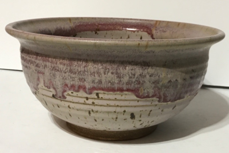 Photo 1 of SIGNED ART STONEWARE SPECKLED BOWL