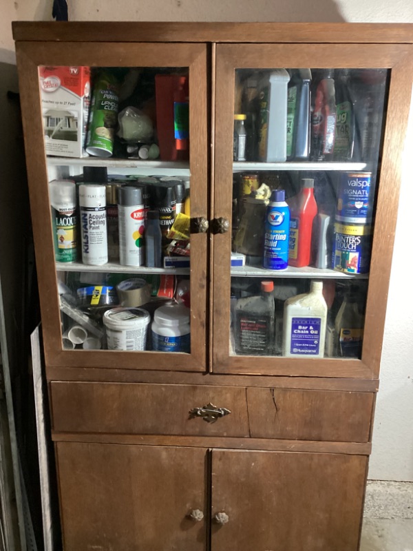 Photo 3 of ANTIQUE CHINA CABINET 35”x 15”x 64” - CONTENTS NOT INCLUDED 