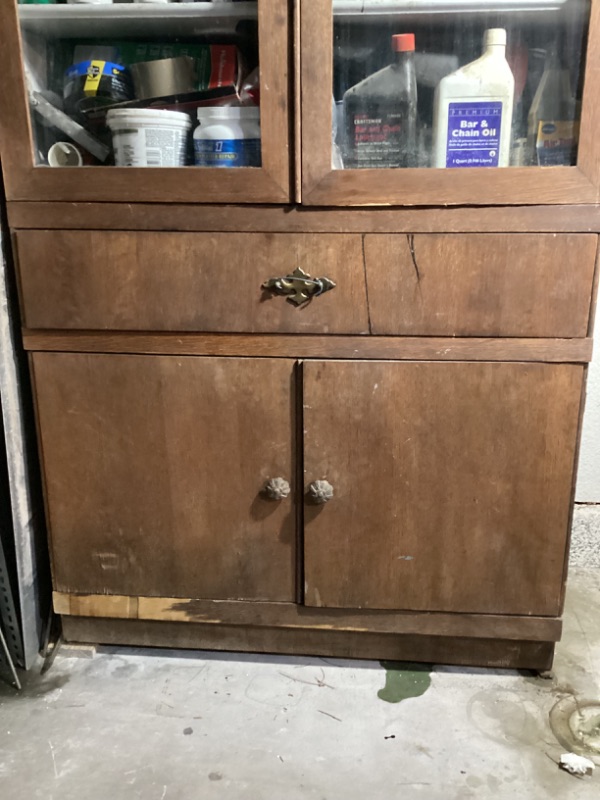 Photo 2 of ANTIQUE CHINA CABINET 35”x 15”x 64” - CONTENTS NOT INCLUDED 