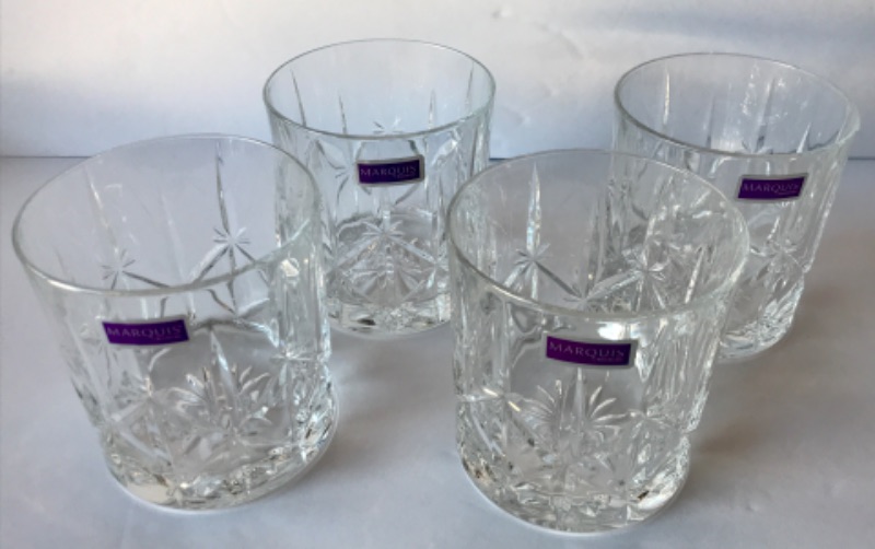 Photo 2 of WATERFORD MARQUIS DOUBLE OLD FASHIONED GLASSES MARKHAM 11 oz SET OF 4 