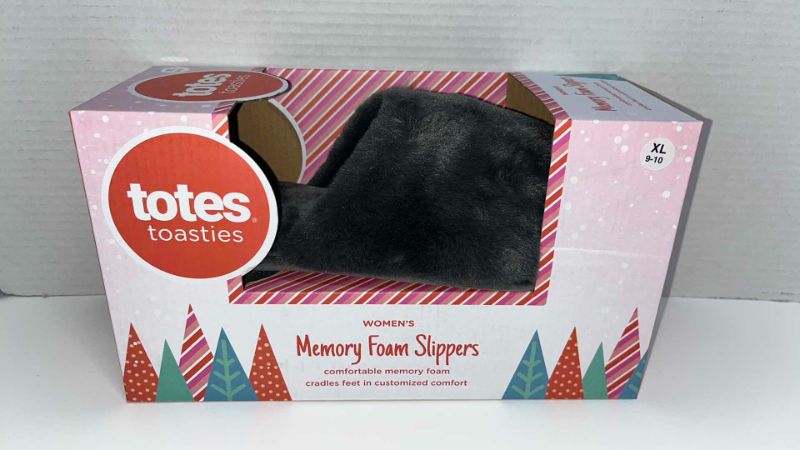 Photo 1 of NIB TOTES TOASTIES WOMENS MEMORY FOAM SLIPPERS, XL 9-10 (2)