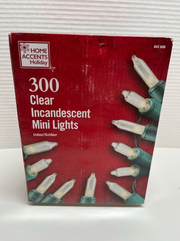 Photo 1 of NEW HOME ACCENTS HOLIDAY 300 CLEAR INCANDESCENT MINI LIGHTS #842806 (3)