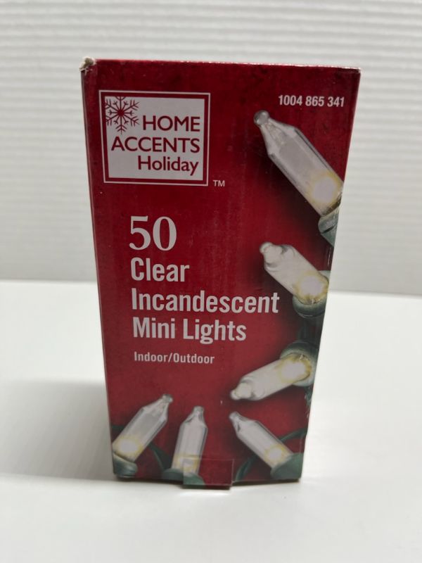 Photo 1 of NEW HOME ACCENTS HOLIDAY 50 CLEAR INCANDESCENT MINI LIGHTS (4)