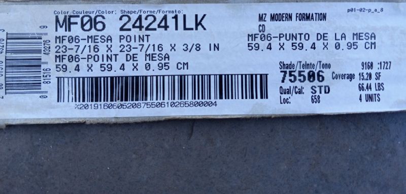 Photo 1 of MZ MODERN FORMATION MESA POINT PORCELAIN TILE MF06 24241LK 75506 APPROX 45sqft 23.38” X 23.38” H3/8”