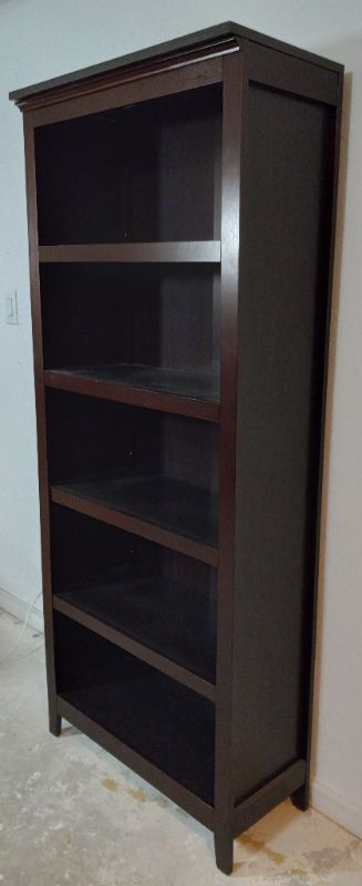 Photo 2 of ASHLEY FURNITURE 2 TONE DARK WOOD FINISH BOOKSHELF 30.5” X 13.5” H72”