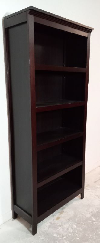 Photo 3 of ASHLEY FURNITURE 2 TONE DARK WOOD FINISH BOOKSHELF 30.5” X 13.5” H72”