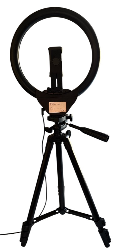 Photo 1 of SENSYNE 10” TOUCHABLE RING LIGHT W 50” EXTENDABLE TRIPOD STAND, LED CIRCLE LIGHTS W PHONE HOLDER & WIRELESS REMOTE SHUTTER, COMPATIBLE W ALL PHONES, NATURE