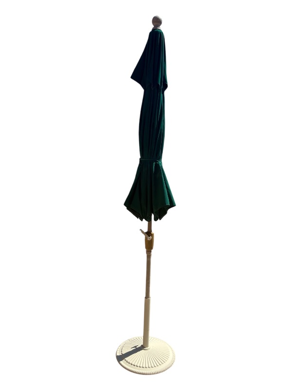 View 1 of TREASURE GARDENGREEN UMBRELLA W CAST-IRON BASE STAND 55” X 70”