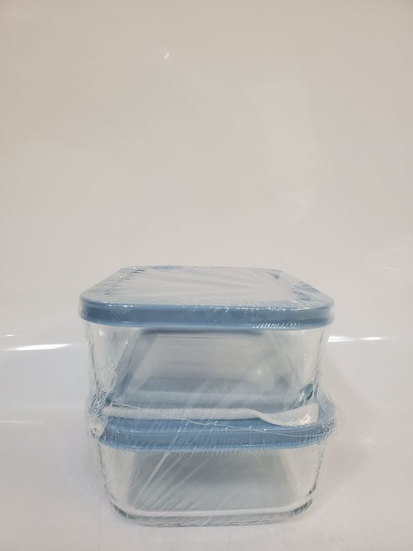 Photo 1 of 4.2 Cup 2pk Rectangular Glass Food Storage Container Set - Room Essentials