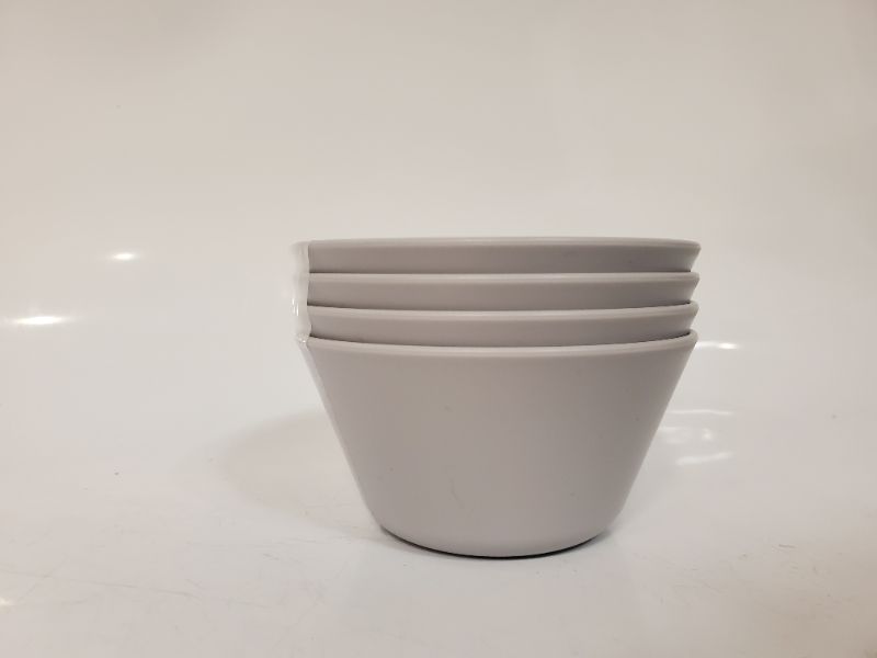 Photo 2 of 7.9oz 4pc Plastic Mini Bowls Gray - Room Essentials