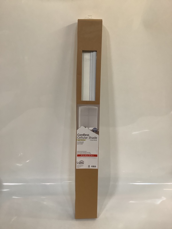 Photo 2 of 1pc Light Filtering Cordless Cellular Window Shade White - Lumi Home Furnishings - 32"W x 72"L