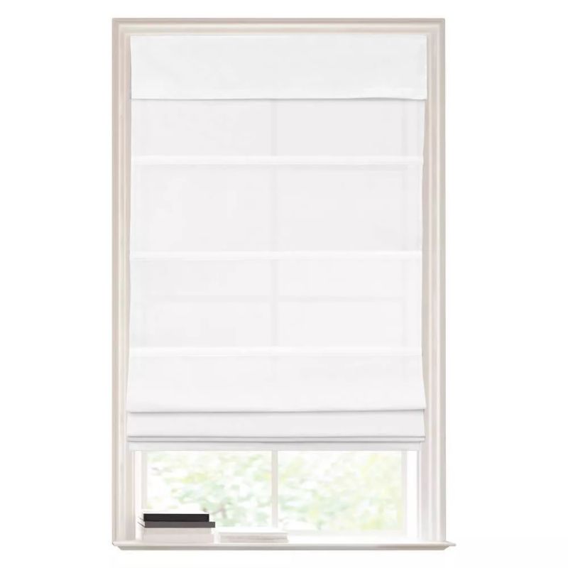 Photo 1 of 1pc Light Filtering Cordless Roman Window Shade White - Lumi Home Furnishings - 32"W x 64" L