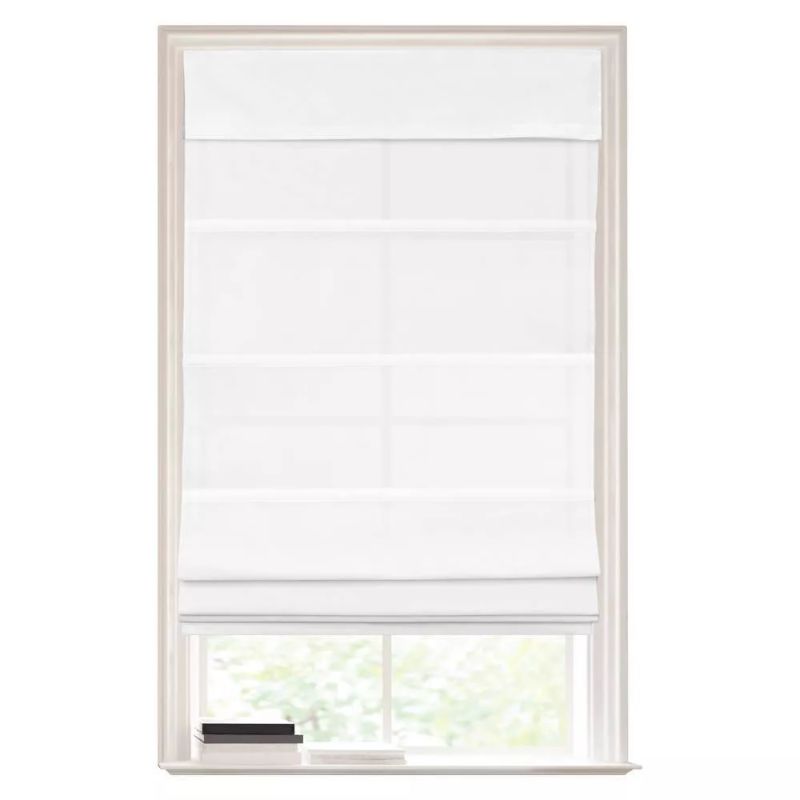 Photo 1 of 1pc Light Filtering Cordless Roman Window Shade White - Lumi Home Furnishings - 30" W x 64" L