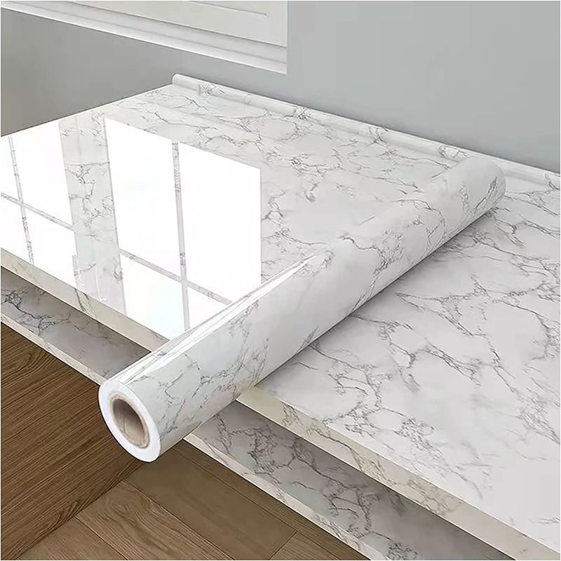 Photo 1 of 1 Roll of Removable Contact Paper -White/Gray marble 18" x 120" 